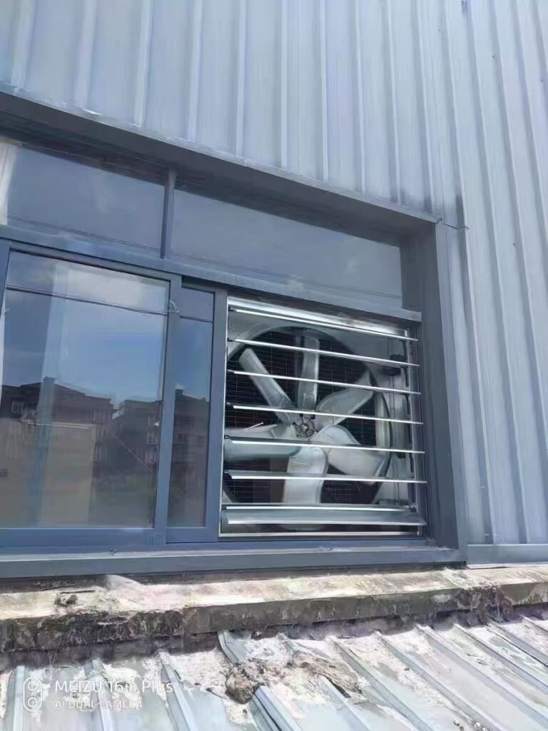 FAB Series standard square ventilation fan extracting ammonia and stale air for farm facilities