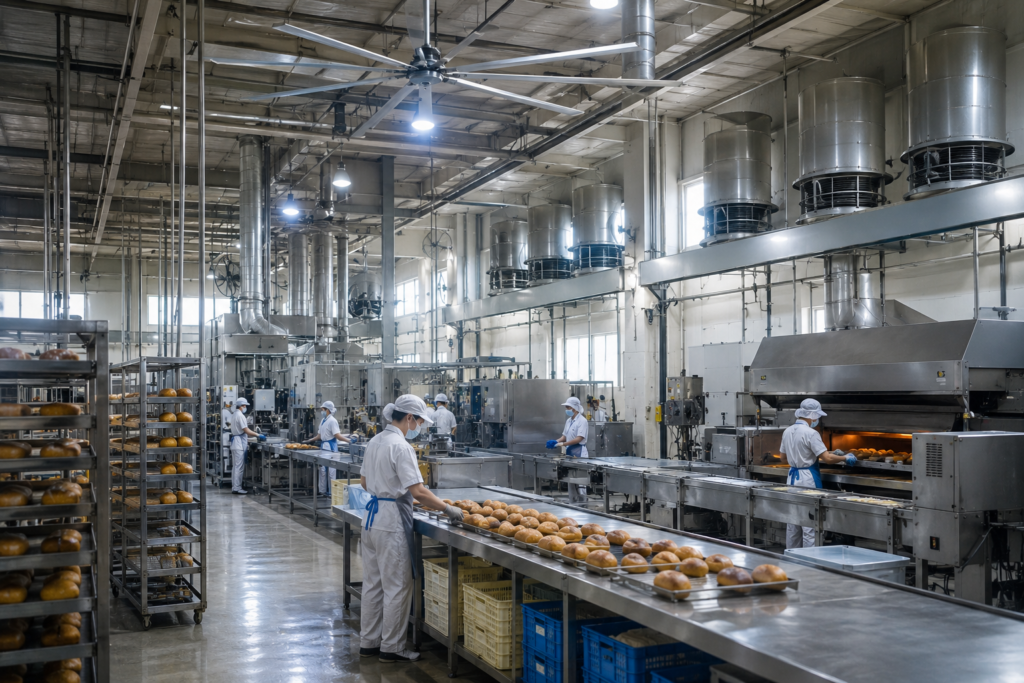 popula food factory ventilation case study installation in bakery