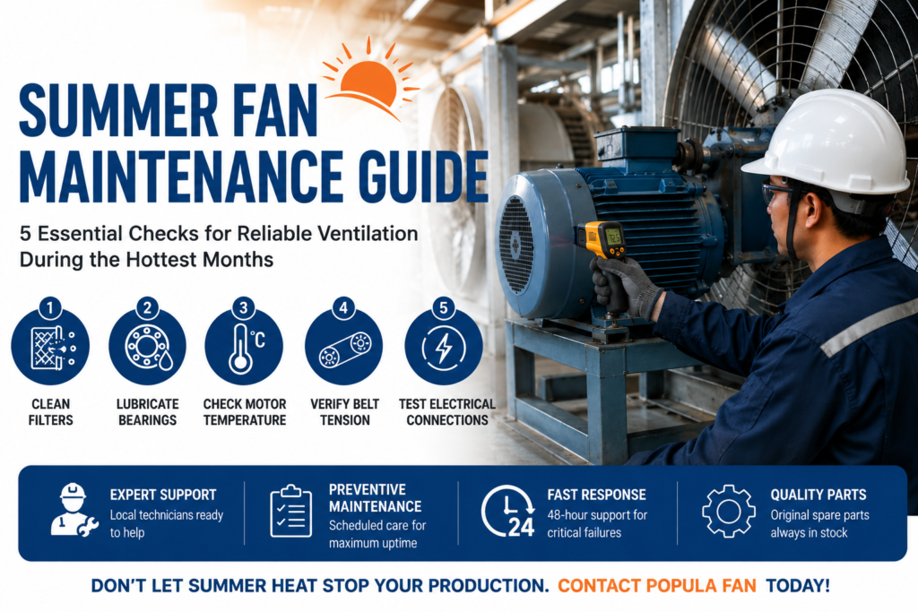 popula summer fan maintenance guide technician checking motor
