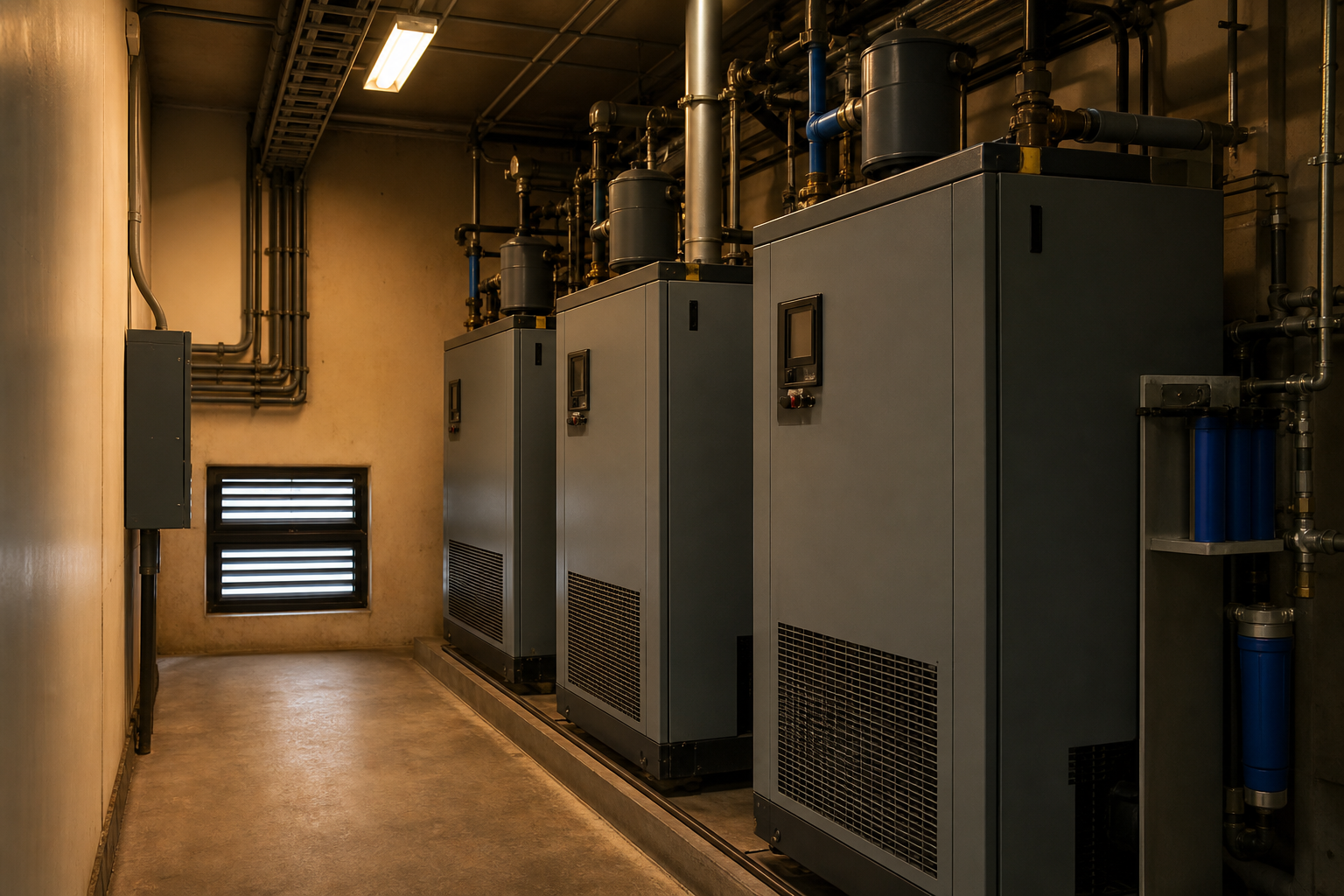 Compressor room heat accumulation with limited ventilation