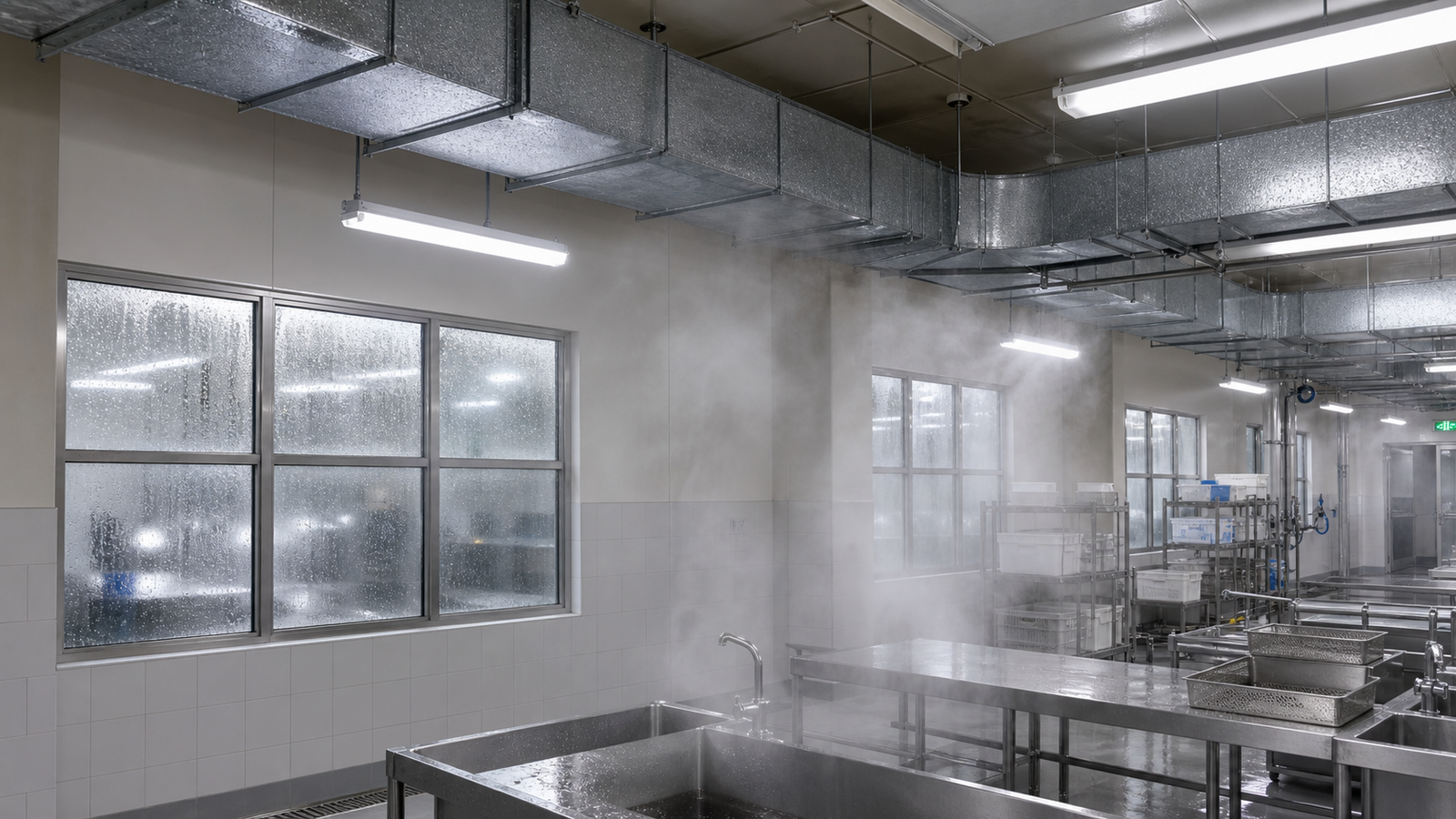 POPULA fan food processing ventilation project problem site with condensation and humid air
