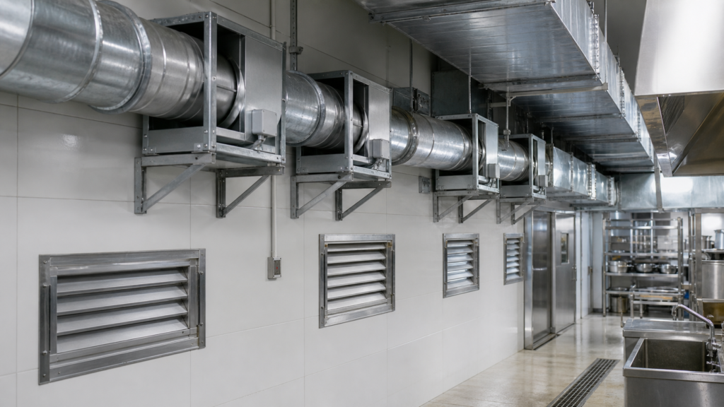 GDF centrifugal pipe fans in POPULA food processing ventilation project