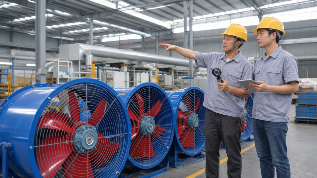 POPULA fan heat stress ventilation planning for industrial workshop