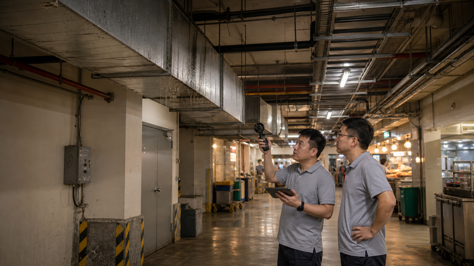 POPULA fan shopping mall ventilation project problem site before improvement