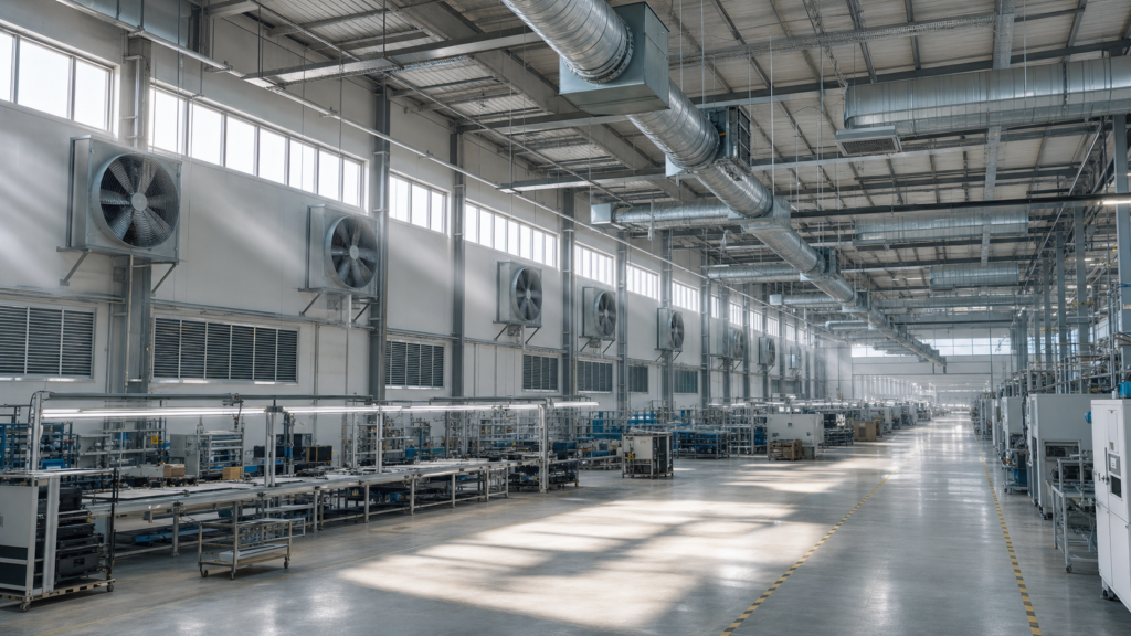 POPULA fan ventilation commissioning in a modern manufacturing facility
