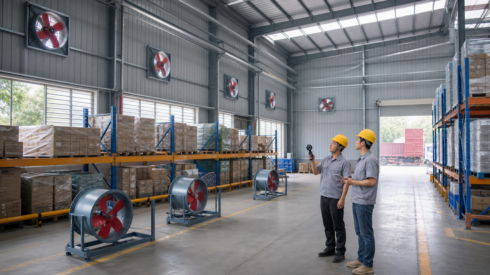 POPULA fan warehouse ventilation project solution effect with SF(B) axial fans